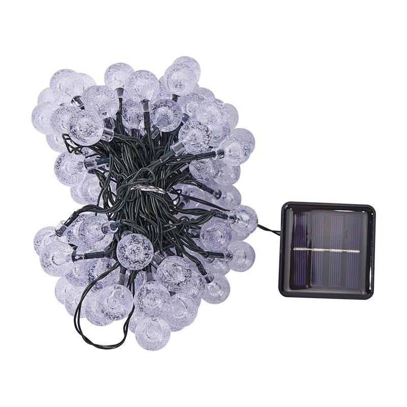 LED Solar String Lights: Cherry Blossom & Bubble Ball Decor for Outdoor Camping & Courtyard