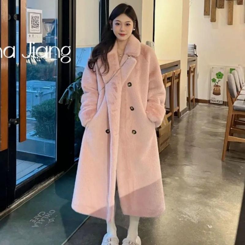 Autumn and Winter New Fur Integrated Coat Imitation Mink Velvet Long Imitation Lamb Wool Loose Fur Coat Women's Clothing