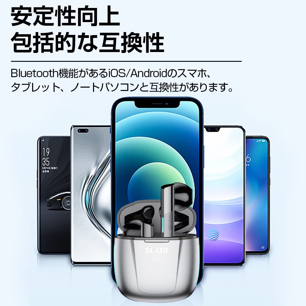 Bluetooth Wireless Earbuds with Bluetooth Binaural or Single Separate Left and Right Sound ENC Noise Automatic 4 Hours of Playback Compatible with