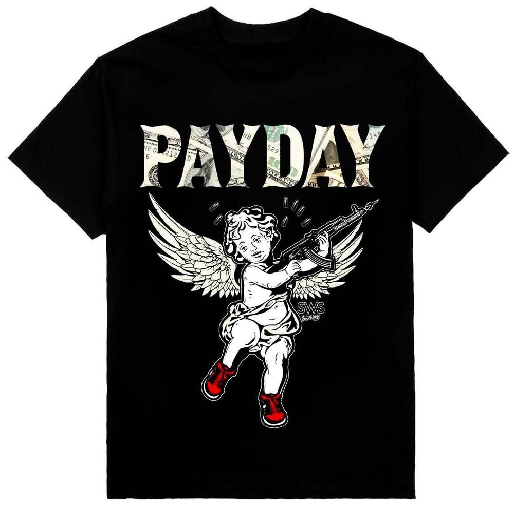 Payday Angel with AK Mens Heavyweight T-Shirt Print On Shaka Wear Tee Unisex T-Shirt XXXL