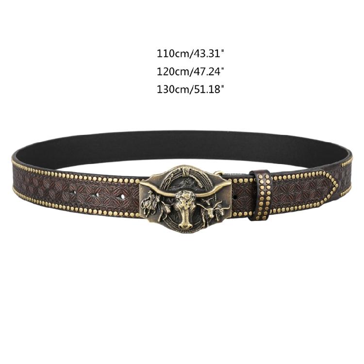 Women Men Belt Casual PU Leathers Adjustable Belt Waistband Western Cowboy Belt