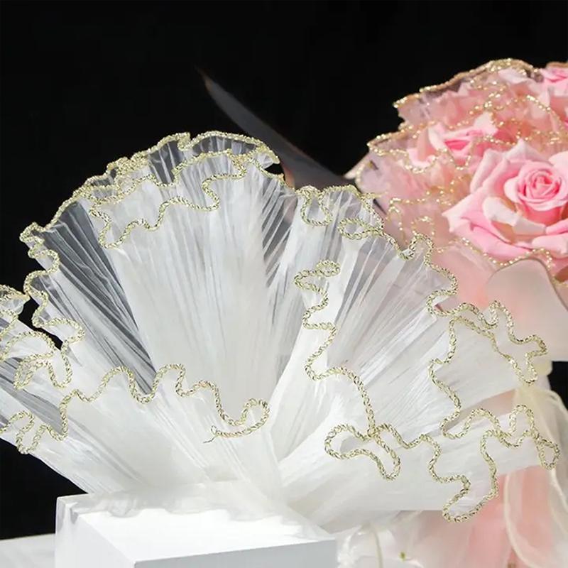 Phnom Penh Edge Wave Pearl Tulle Flower Wrapping Net Floral Bouquet Inner Lining Material Gift Box DIY Sewing Supplies Craft Pa