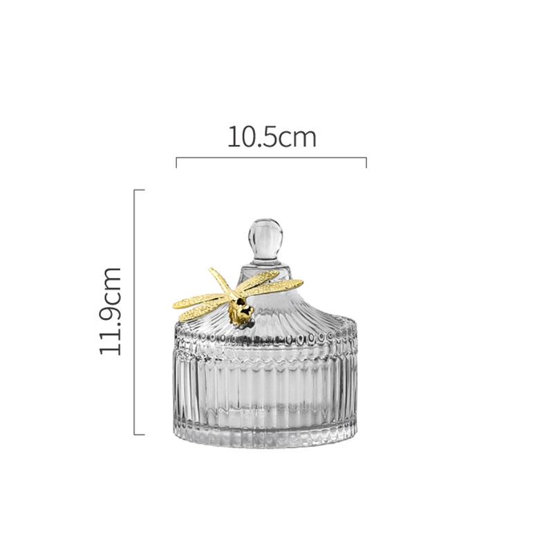 

Легкая роскошная стеклянная банка для конфет, банка для хранения, шкатулка для украшений, журнальный столик для гостиной, коробка для сухофруктов, ретро-банка для хранения, украшение для дома