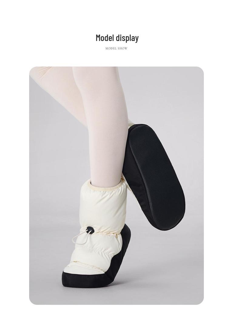 Women's Fleece Lined Ballet Warm-Up Boots - Autumn/Winter Practice Shoes for Dancers