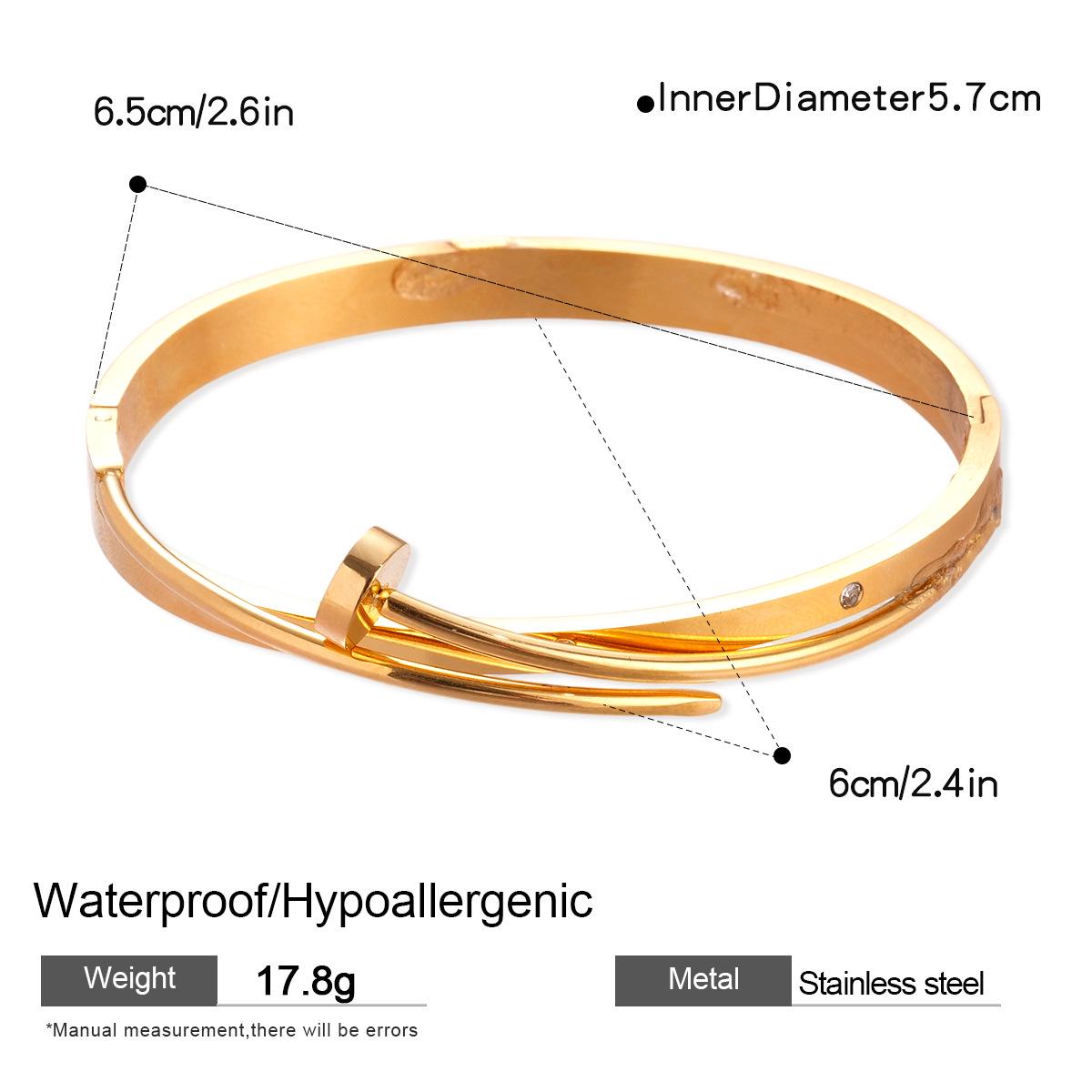 

Elegant Stainless Steel Open Bangle: Simple Fashion Temperament Bracelet for Women