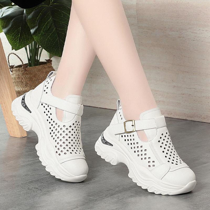 Summer Casual Shoes For Women Thick Soles Women's Lightweight Soft Soles Travel Hollow Breathable Sandals Comfortable And Simple