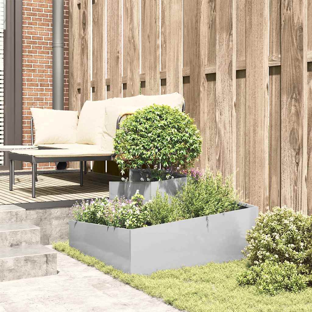 Garden Planter Silver 80 X 80 X 50 Cm Stainless Steel
