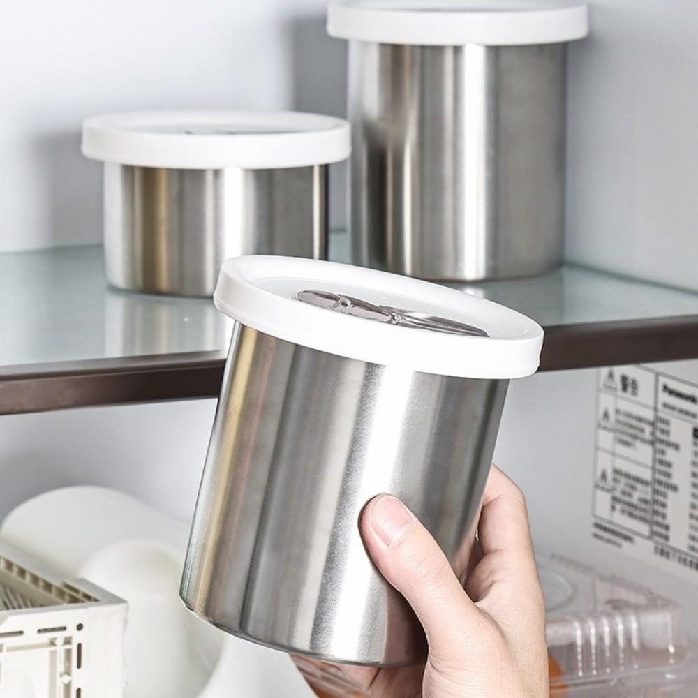 Moisture-proof Coffee Bean Storage Jars Stainless Steel Food Storage Container Tea Tin  Home Use