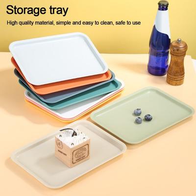 Northern Europe Plastic Storage Tray Multicolor Rectangular Food Bread Pan Hotel Service Tray Dessert Pallet Kitchen Supplies
