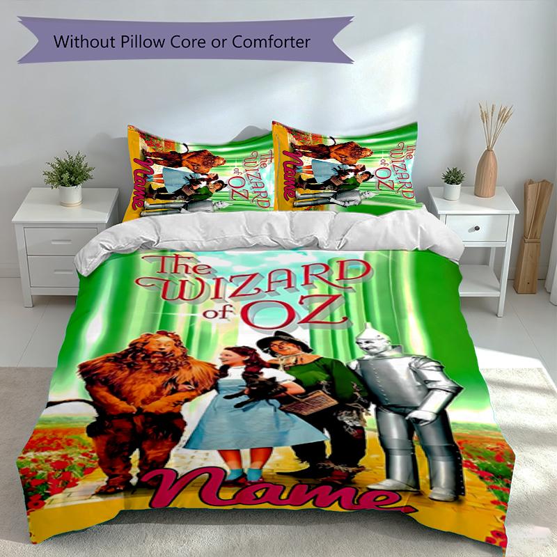 3pcs Custom Name The Wizard of Oz Bedding Set,Includes 1 Duvet Cover and 2 Pillowcases,All-season Bedroom Decor