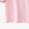 ZANZEA Women Casual Round Neck Solid Color Short Sleeve T-shirts