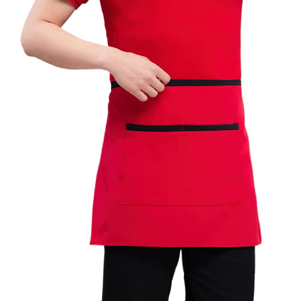 Taller Waiter Kitchen Apron With Pockets Restaurant Apron Fashion Waterproof Apron  Restaurant Use