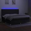 VidaXL Slat Bed Base with Mattress and LED, Upholstered Bed with Headboard, Double Bed, Adult Bedroom Bed, 3139223