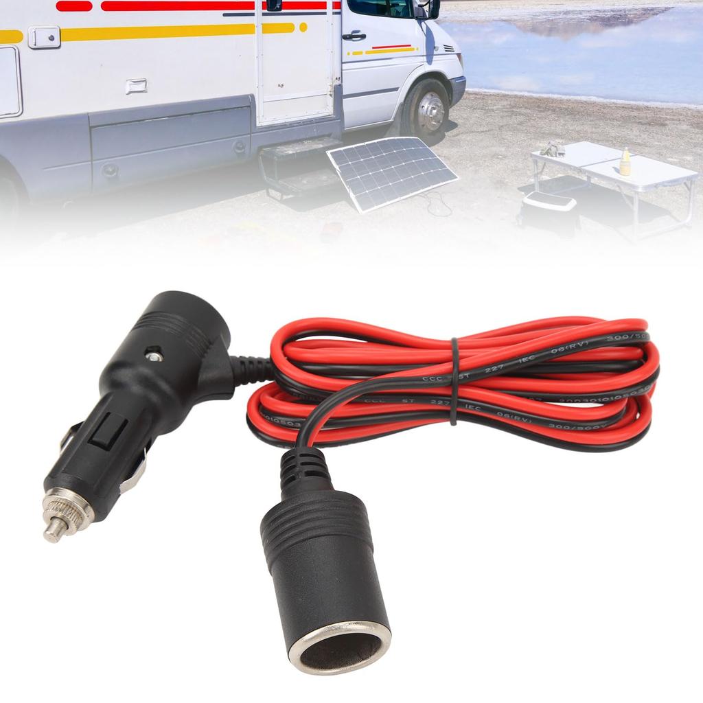 Cigarette Lighter Switch Cigarette Lighter Adapter Plug, -24V Male Female Cable with 15A Fuse,