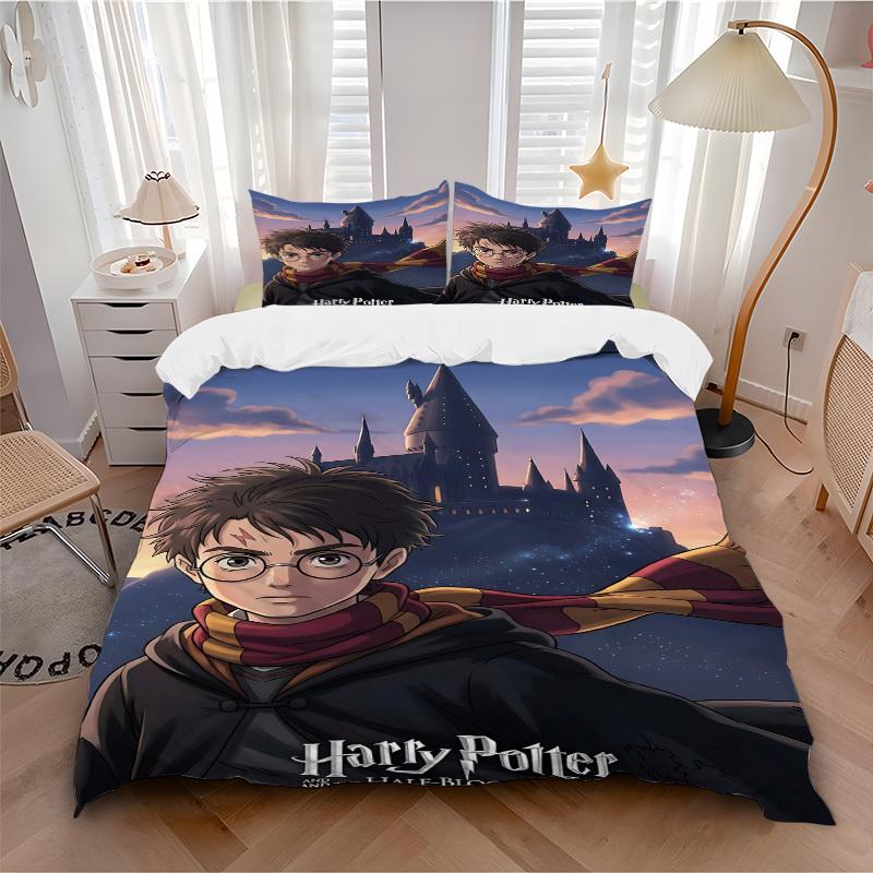 3pcs Hogwarts Castle Duvet Cover Set, 1 Duvet Cover + 2 Pillowcases (No Insert), High-Definition Print for All Seasons,Durable yy251103073