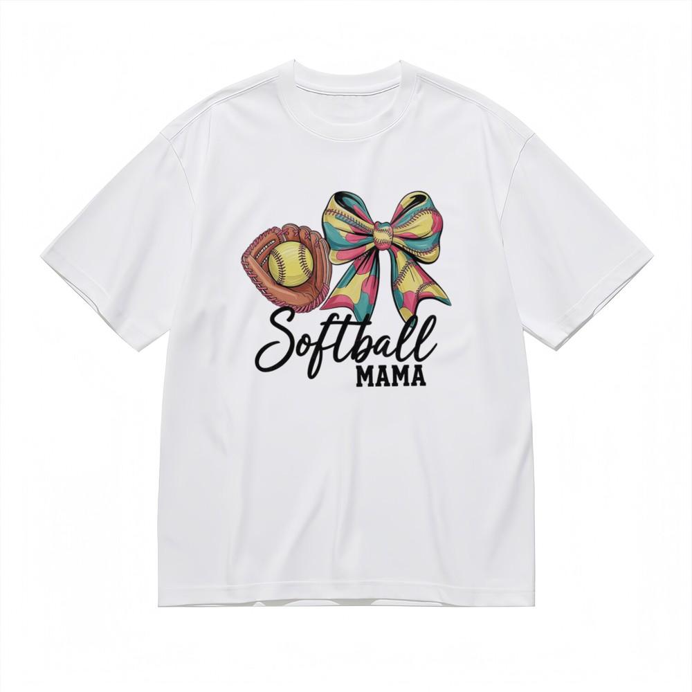 

Women s Fashion Soft Comfy Classic T-Shirt Softball Mama Graphic Tee 4XL