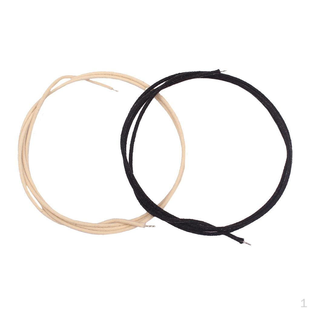 

Durable 2 Pieces Copper Sliver-plated 22 awg PushBack Guitar Cotton Cloth Pickup Wire Black, White
