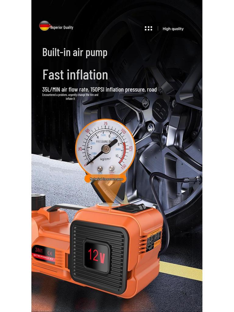 12V Multi-Functional Electric Car Jack and Wrench Set