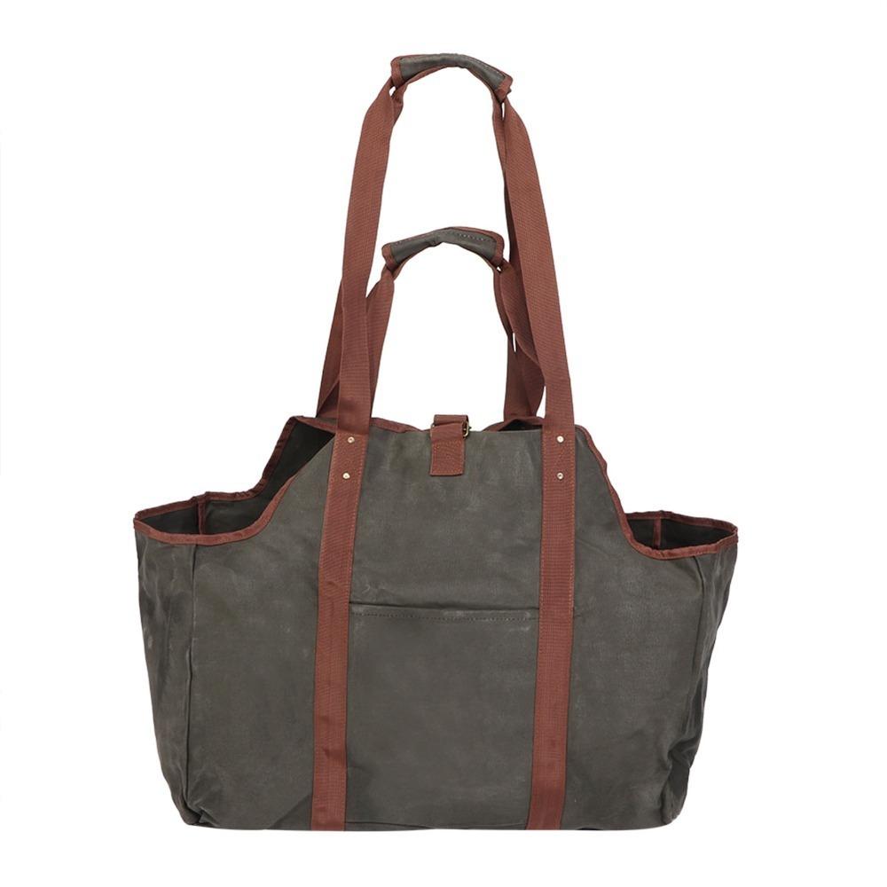 

Waxed Canvas Firewood Log Tote Thicken Firewood Bag Firewood Storage Bag Wood Storage Organization Dark Green