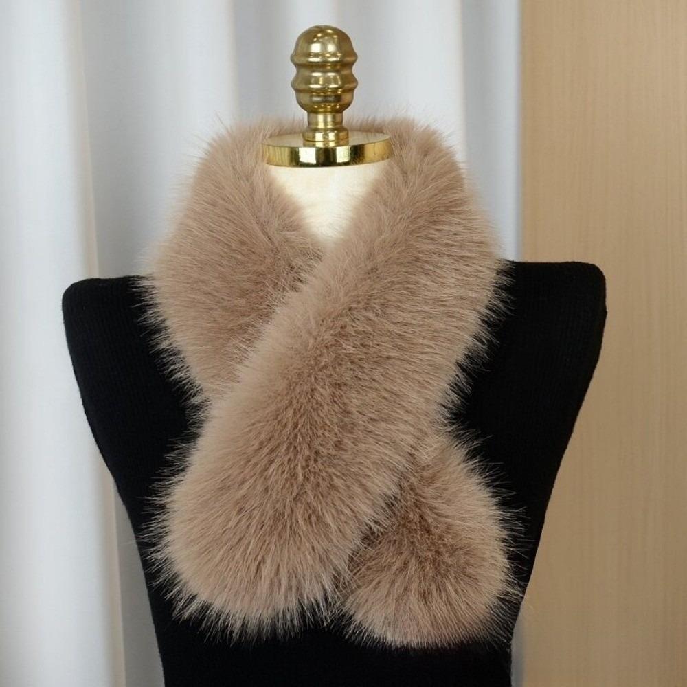 

Уличный Мягкий Плюшевый Шарф из Искусственного Меха Зимний Теплый Шарф-Крест Утолщенный Искусственный Мех Лисы Воротники для Шеи Женщины Девушки