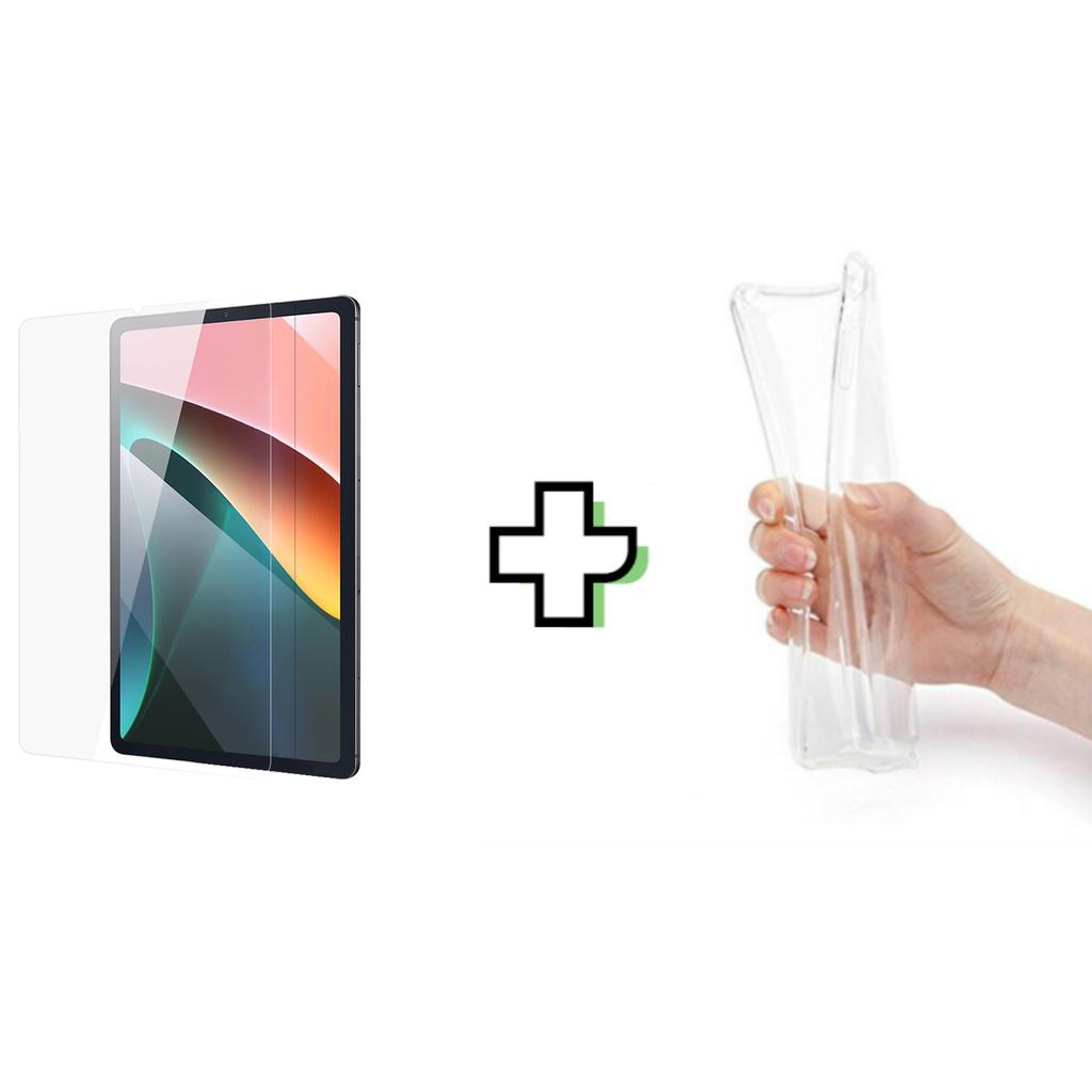 2 IN 1 Airbags Case with Glass For Xiaomi Pad 5 Pro 2021 Case Tablet Protective Cover Four Back Transparent TPU Xiaomi Mi Pad 5 Mipad 5 Pro