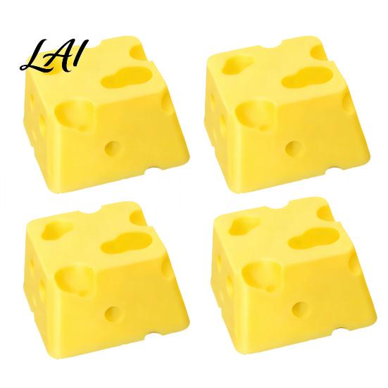 Cute Mechanical Keyboard Keycap 4PCS Cheese Keycaps 3D Printed Macaron Color Key Caps for Cross Axis Switches Decorative Set Gaming Keyboards