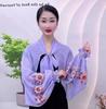 2025 Summer Fashion Embroidered Ice Silk Chiffon Long Sleeve Sun Protection Shawl for Driving and Air-Conditioned Rooms