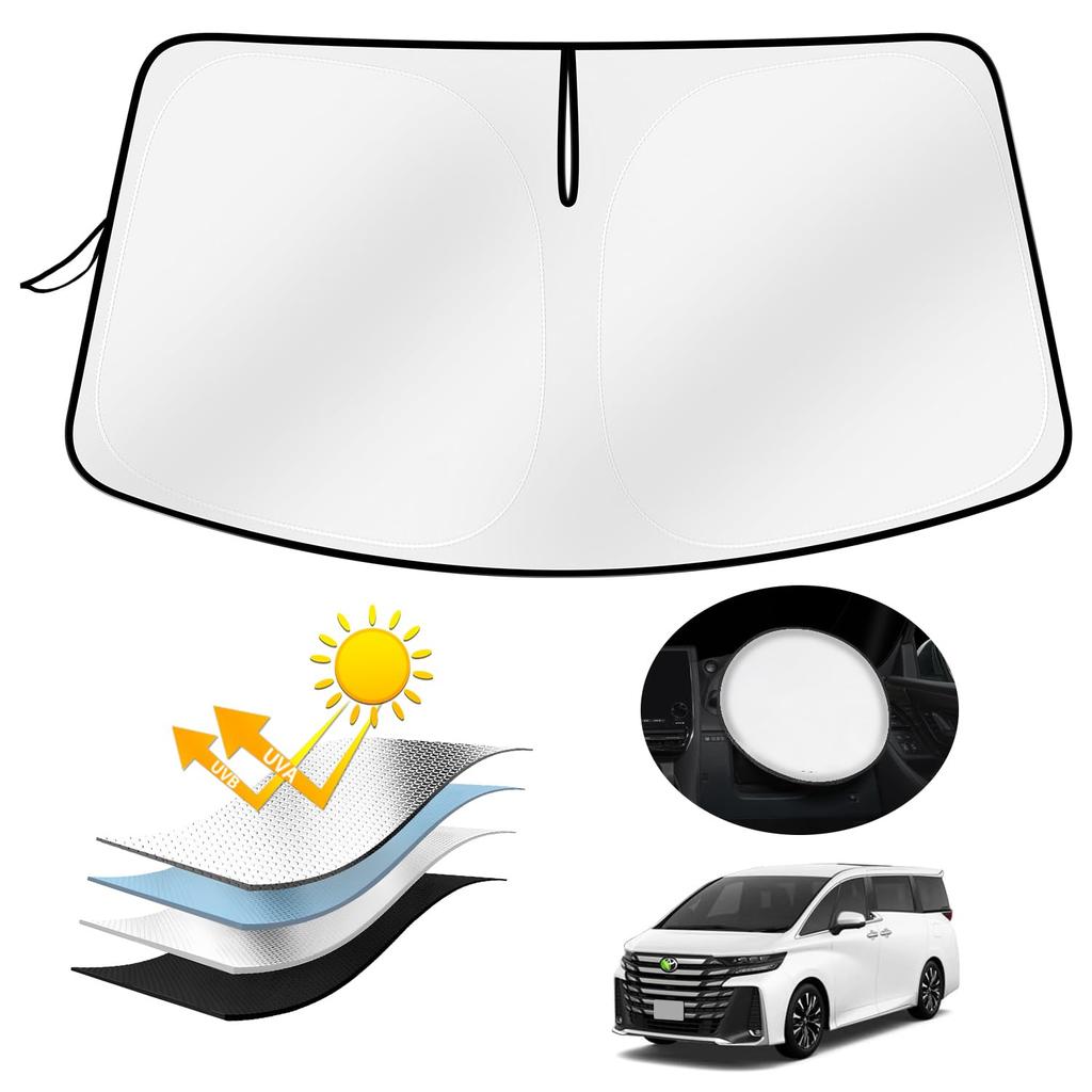 TO SPEC Toyota Vellfire Alphard 40 Series Car Blackout Front ALPHARD VELLFIRE 40 2023 UV Sun Heat Easy Installation and Foldable Interior Storage Bag