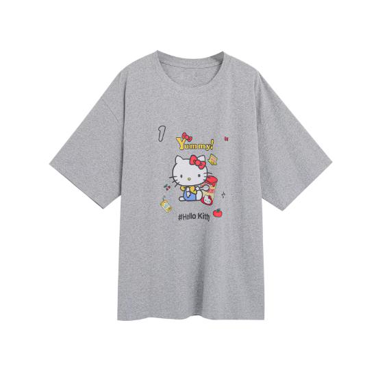 2026 Summer Sanrio Comic Form Hello Kitty Image 100 Cotton Printed Casual Tshirt Girls Parentchild Top Casual Wear Y2k