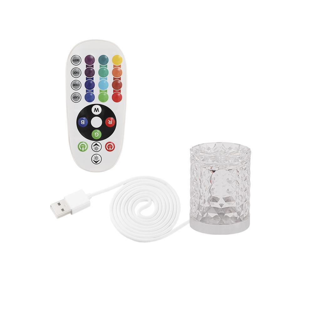 

Мини-настольная лампа Diamond Ambiance с USB-разъемом, декоративная настольная лампа для спальни, прикроватный бар, хрустальное освещение, подарочный ночник RGB