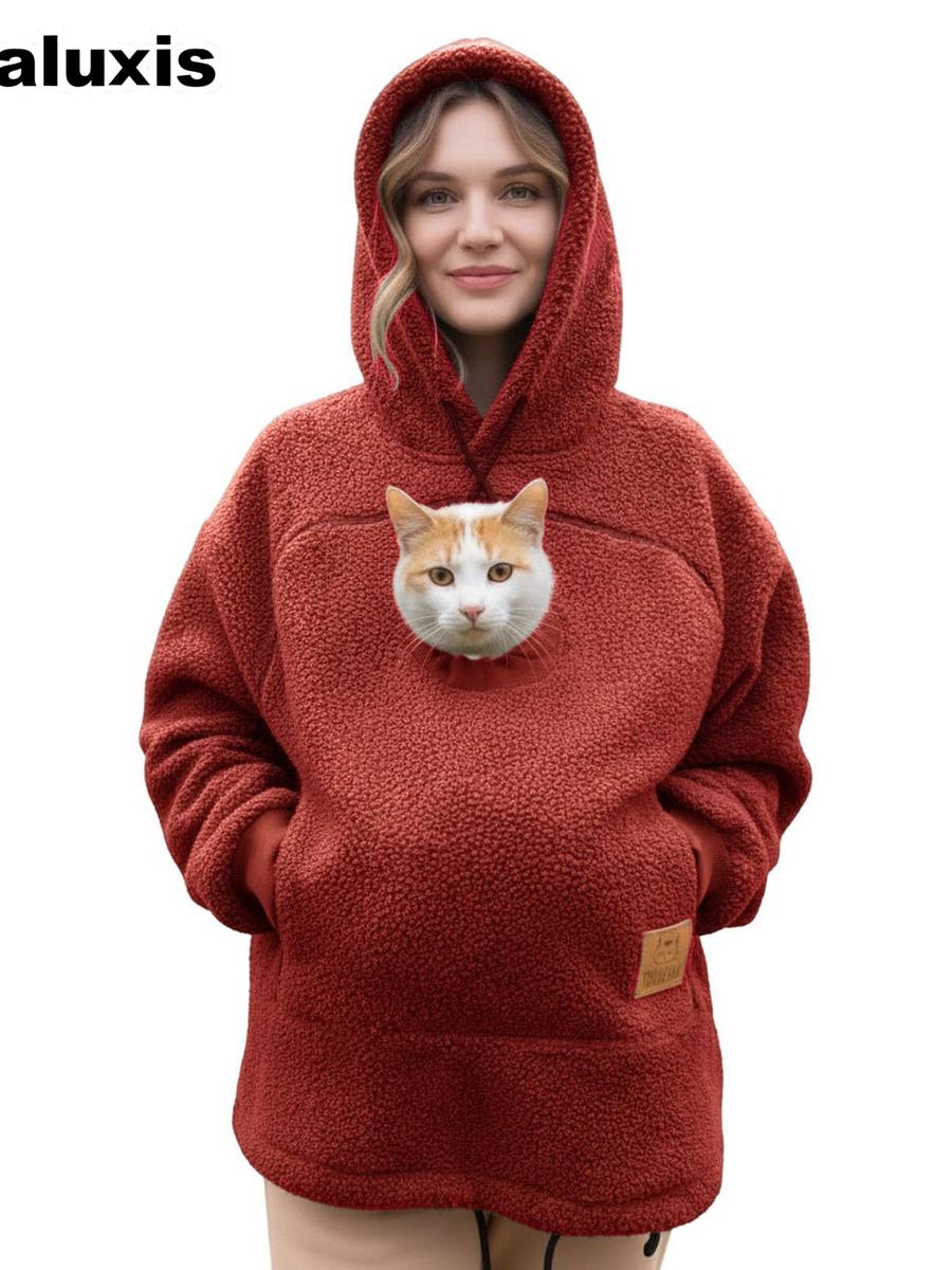 Fleece kapuces džemperis ar pievilkšanas aukliņu