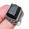 Natural Black Spinel Gemstone 925 Sterling Silver Jewelry Ring Size 8 AR-16994