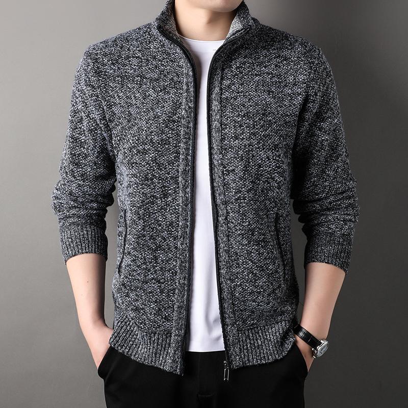 Men Cardigan Wool Sweater Autumn Winter Warm Sweater Jacket Korean Style Fashionable Casual Coat Men s Luxury Windbreaker 2026 M темно серый 2940₽
