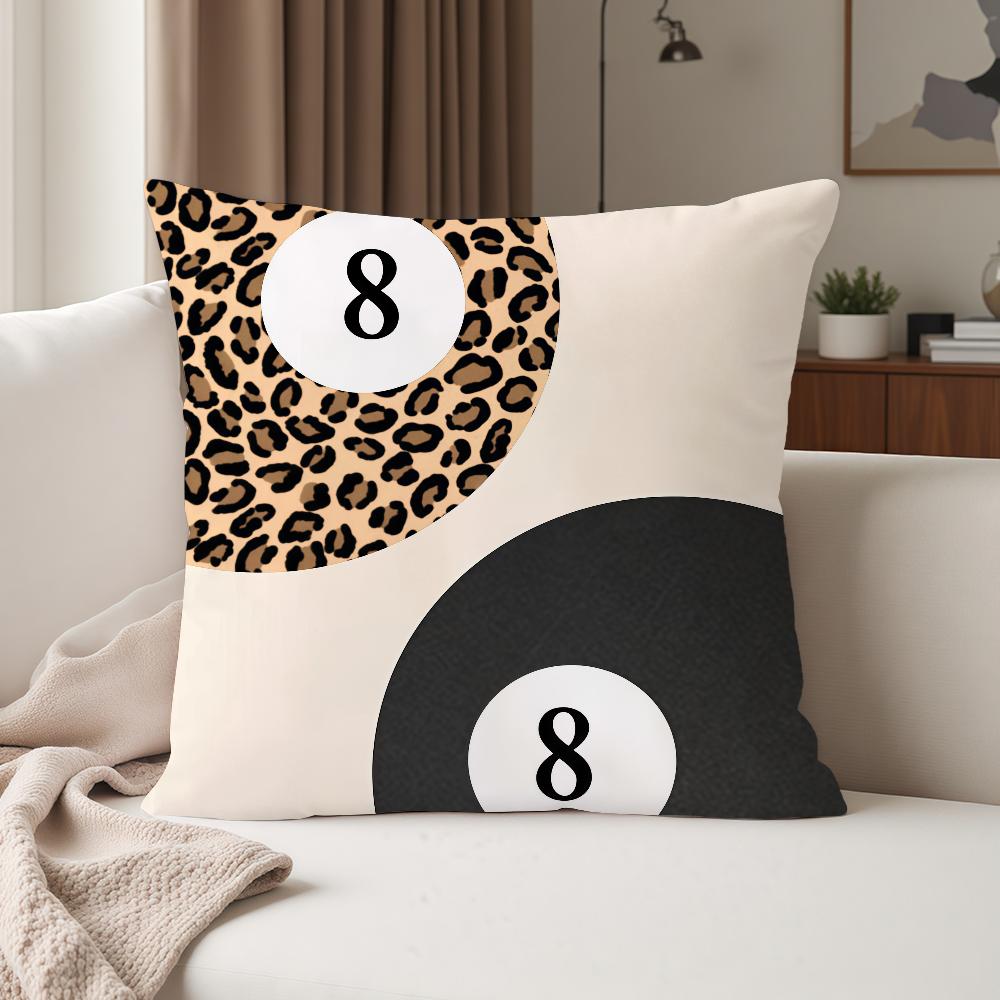Leopard Print Black Eight Pillow Case Suitable For Bedrooms Living Rooms Cars Home Decoration