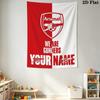 Custom Name Arsenal Wall Tapestry Aesthetic Wall Hanging Printed Fabric Blanket Decorative Tapestries for Bedroom Living Room Home Decor