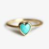 Luxurious Heart Ring with Synthetic Imitation Turquoise Elegant Bohemian Style Ideal for Engagement Wedding Daily and Party Wear