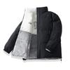Unisex Double-Sided Stand Collar Down Jacket with Lambswool - Men's Trendy Winter Coat