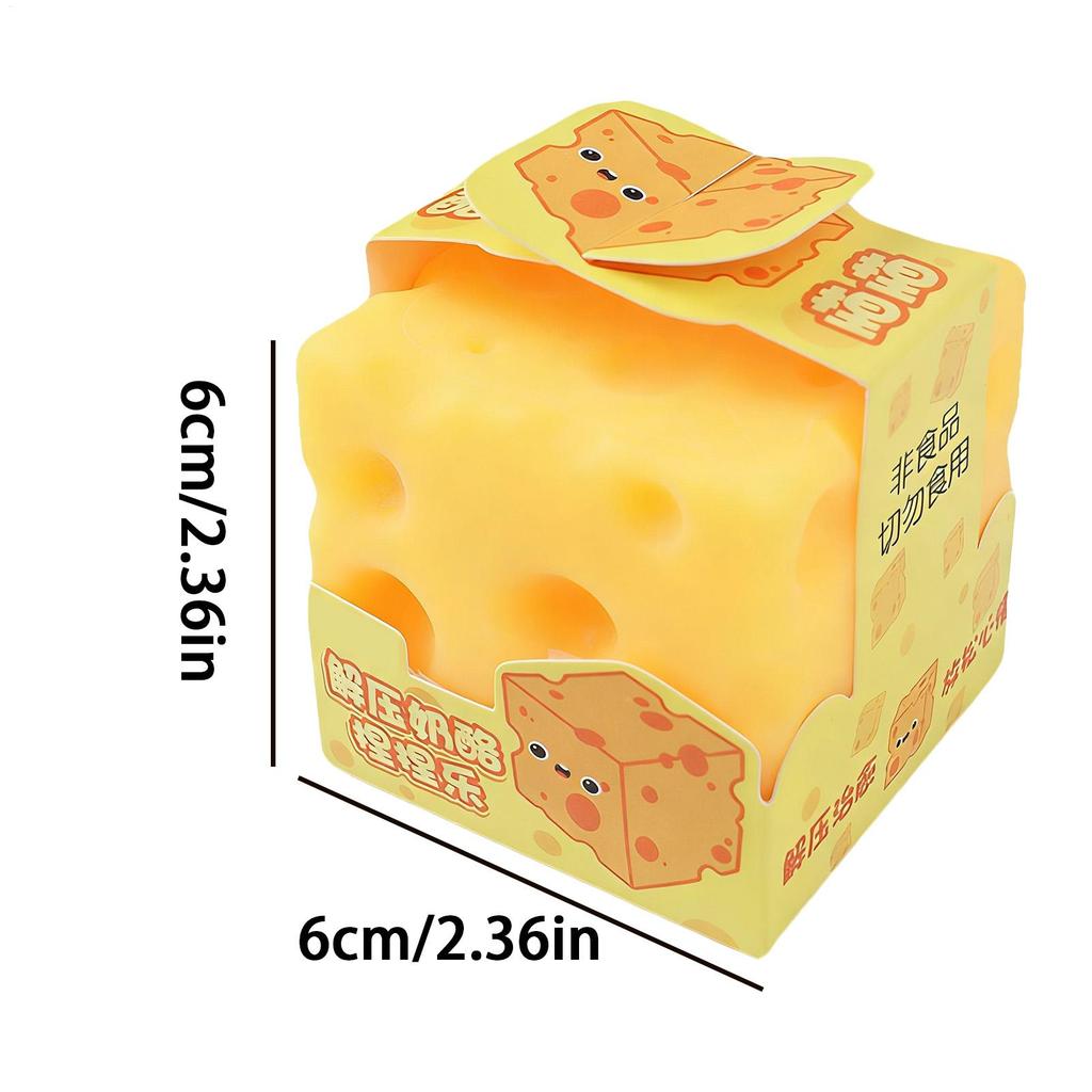Cheese Stress Toy Sensory Pinching Fidget Soft Squeeze Novelty for Kids Teens Adult Study Work Home School Office Travel Holiday