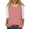 Shirt For Women's Fashion Casual Raglan Sleeve Round Neck 3/4 Sleeve Loose Printed T-Shirt Ladies Top Tops for Women Womens Tops