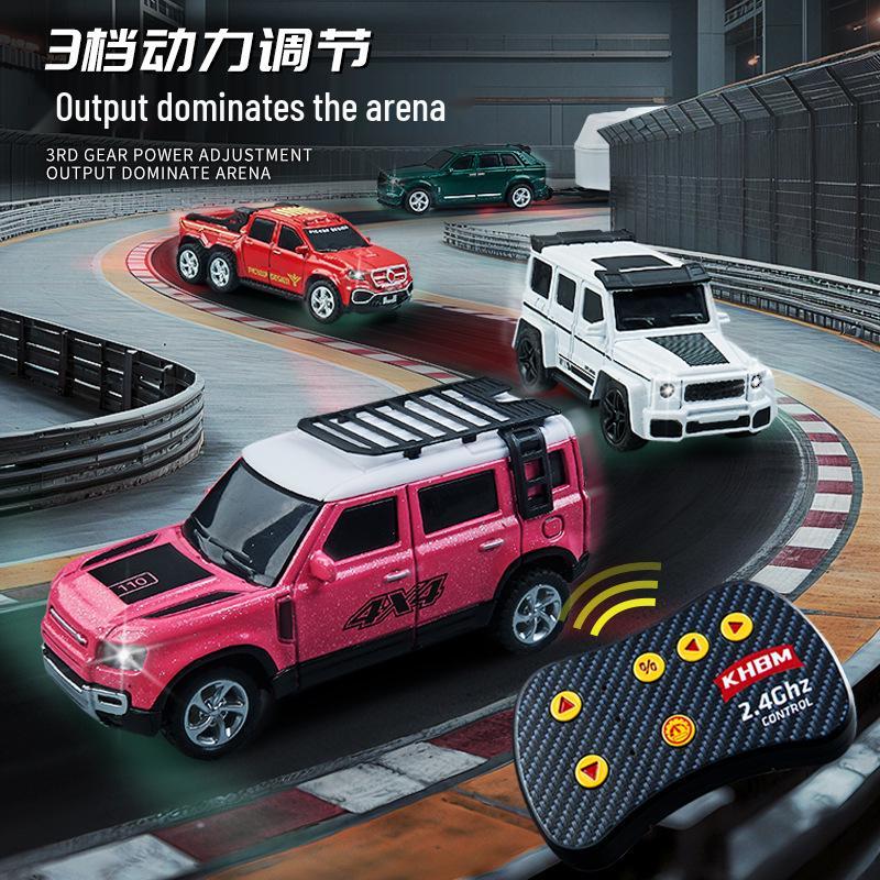 1:64 Mini Precision Alloy RC Off-Road Car with Trailer, Adjustable Speed, 2.4G Charging
