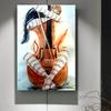 Abstract Sexy Woman Canvas Painting Wall Art Violin Musical Instrument Body Posters and Prints for Living Room Decor Cuadros