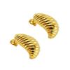 18K Gold-Plated Irregular Spiral Stainless Steel Earrings for Women