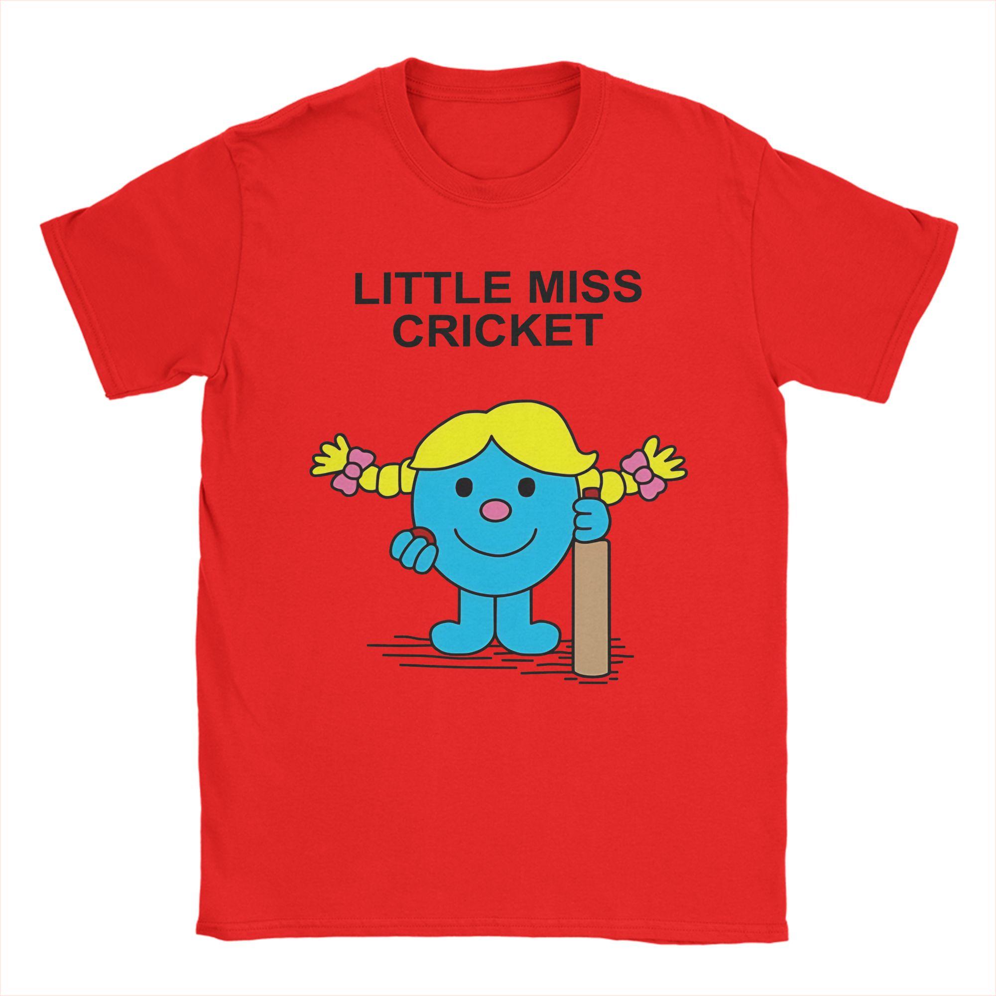 Little Miss Cricket  T Shirt Pure Cotton Hipster TShirt Round Collar Mr Men Little Miss Tee Shirt Short Sleeve Clothes Summer S