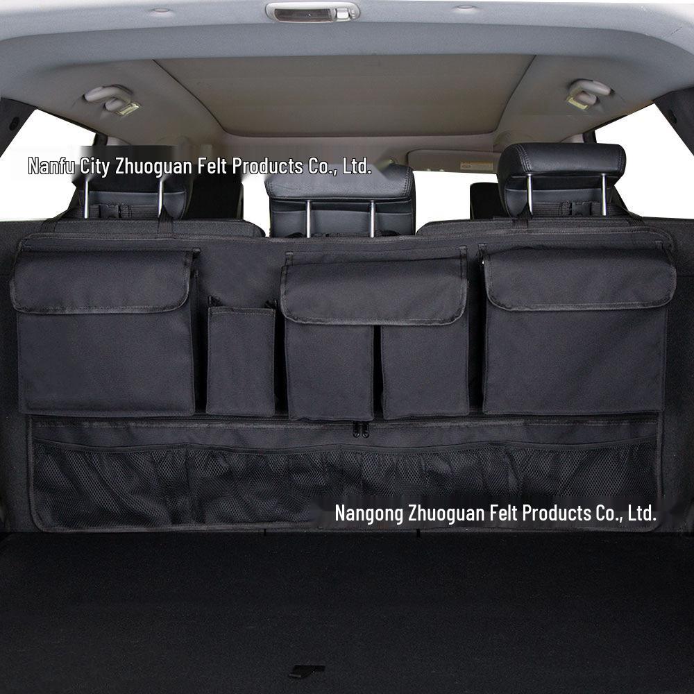 Car Trunk Seat Back Hanging Storage Bag - SUV Rear Multi-Functional Mesh Organizer чёрный
