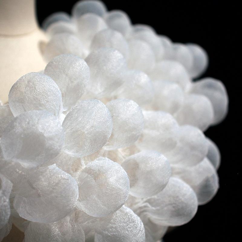 85X20cm 3D Bubble Yarn Fabric Seersucker Foam Heat-Setting See-Through Concave Shape Lace for Fashion Designer Clothing Sewing