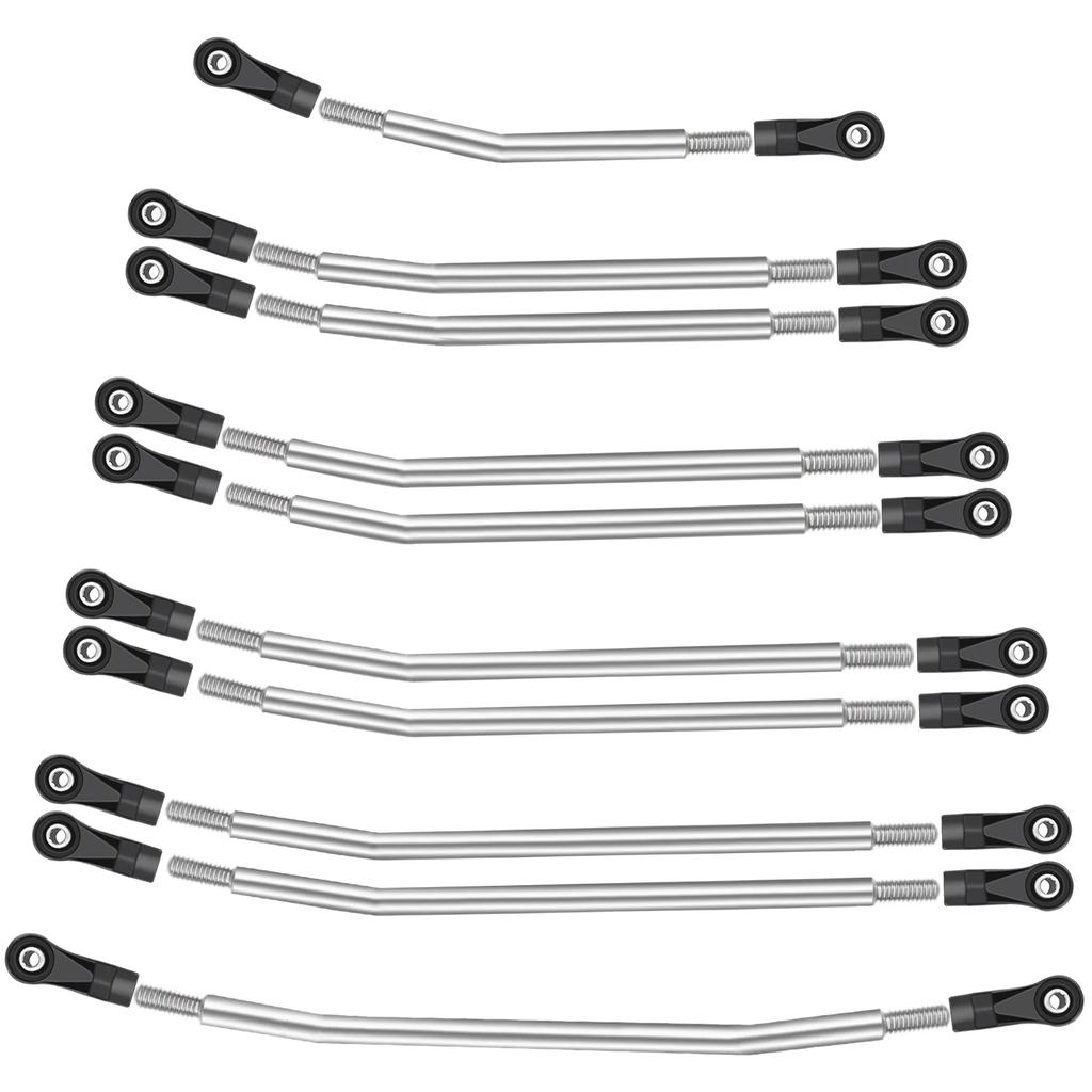 313mm/324mm Stainless Steel Link Set Linkage Chassis Steering Rod Kit For 1/10 RC Crawler Car Axial SCX10 SCX10 II 90046 Upgrade
