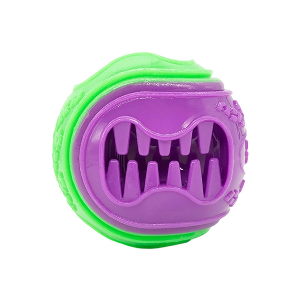 Interactive Dog Chew Toy Ball, TPR Squeaky Dispensing Dog Toys For Aggressive Chewers, Slow Feeder Puzzle Toy For Small Medium Large Dogs, Teeth