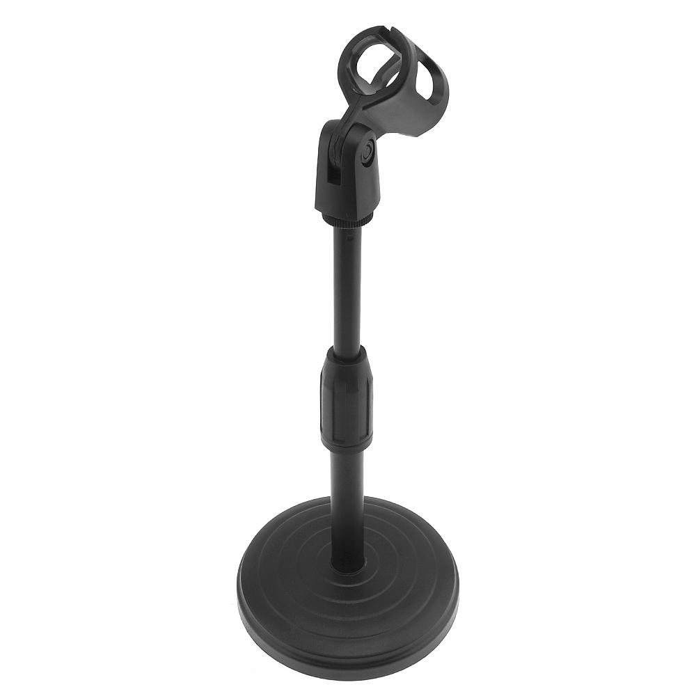 Portable Lifting Desktop Microphone Stand With Weighted Base Stable Plastic Holder For Meeting Live Streaming Computer Microphone Use