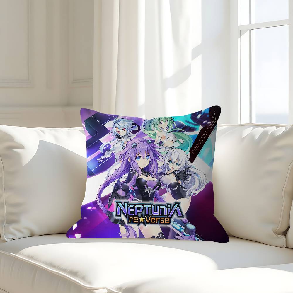 H-Hyperdimension N-Neptunia Pillow Case Removable Washable Cushion Cover – All-Season Soft Linen