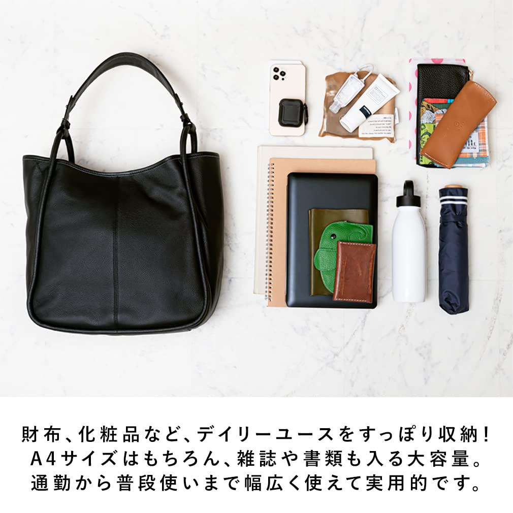 Vita Felice Genuine Cowhide One Handle Tote Bag [VITAFELICE] Women's sib-20002n (Black)